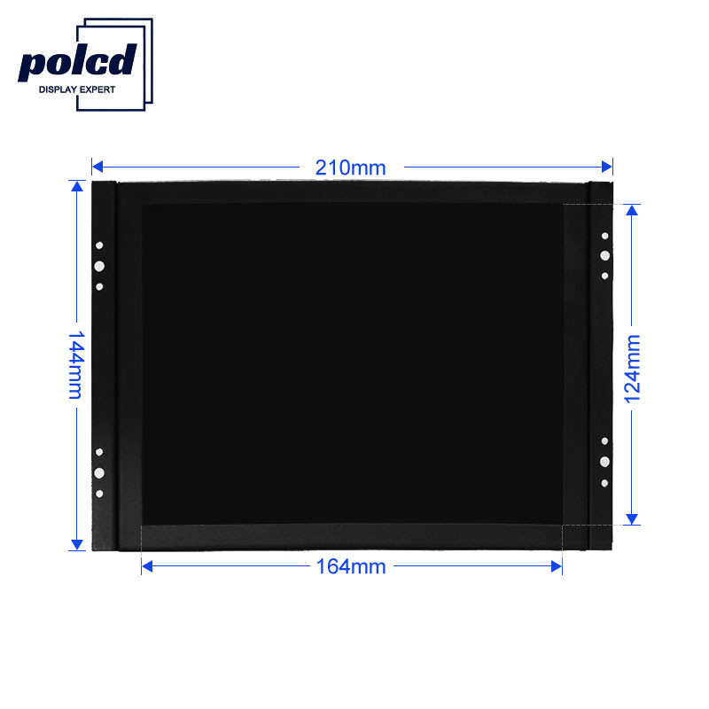 Polcd Özelleştirme 8 İnç IPS Panel Metal Kasa Endüstriyel LCD Monitör Açık Çerçeve