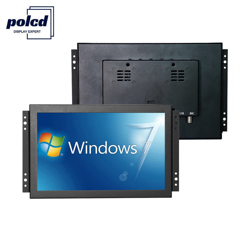 Polcd TFT LCD Ekran 10.1 İnç Endüstriyel Dokunmatik Ekranlı Monitör Yüksek Parlaklık IP65 Siyah