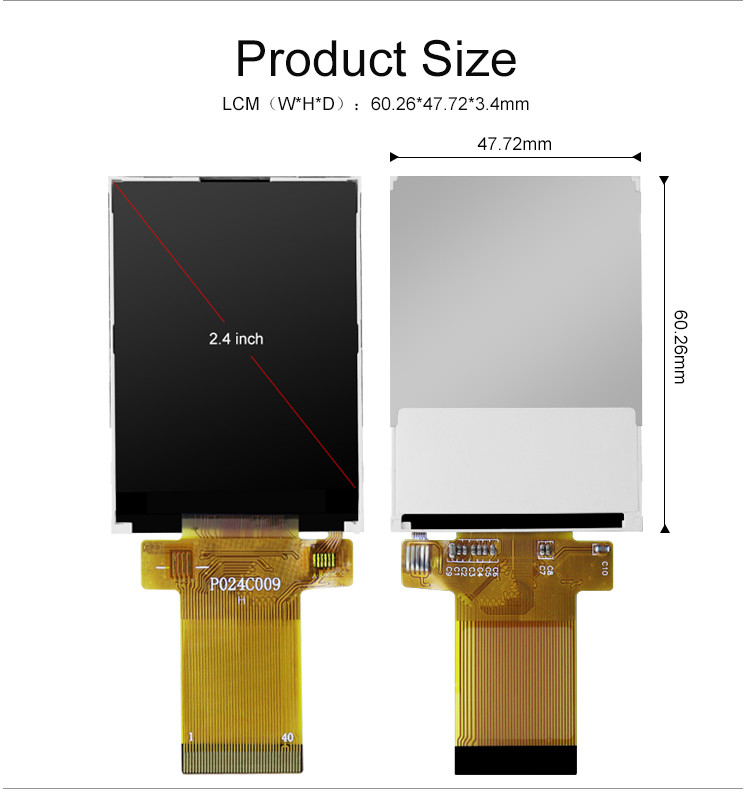 2,4 inç TFT LCD Ekran, Mini Video Kamera için ILI9341V 24pin SPI LCD Modülü
