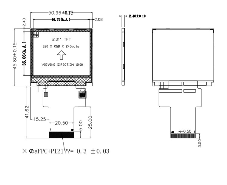 SPI ILI9342C Seri Port Nokta Vuruşlu Dokunmatik Ekran TFT Ekran 2.31 İnç IPS LCD 320x240
