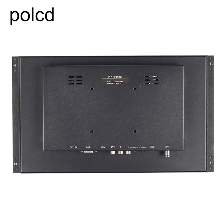 Polcd 14 İnç Full HD 1920x1080 Metal Kasa Açık Çerçeveli Endüstriyel LCD Monitör