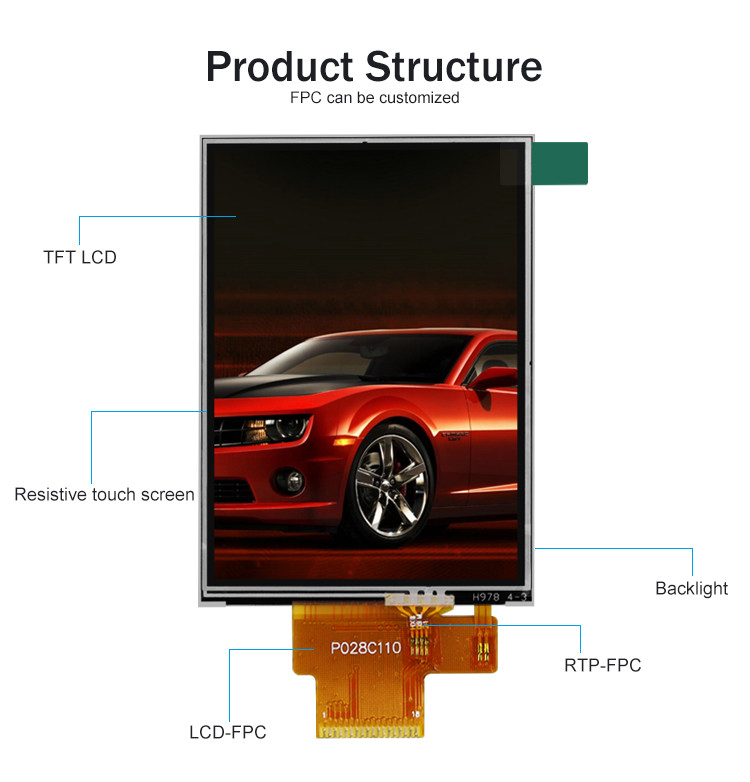 1,69 2,2 2,4 3,5 4 4,3 İnç Küçük LCD Ekran LCM TFT Tam Renkli RGB SPI IPS Paneli