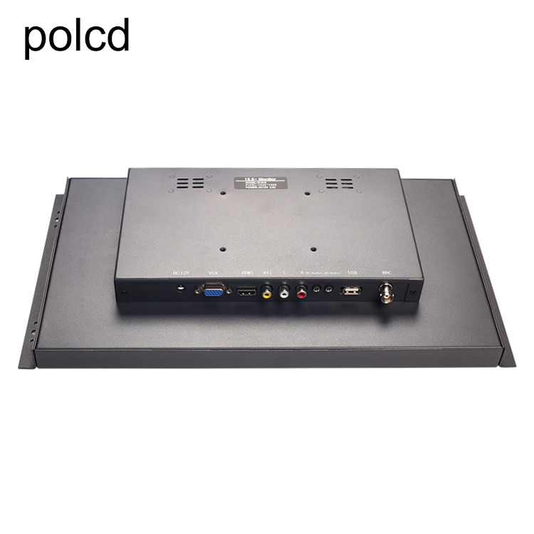 Polcd Metal Duvara Monte Gömülü 15.6 İnç LCD Monitör Endüstriyel IPS HDMI VGA Bağlantı Noktası
