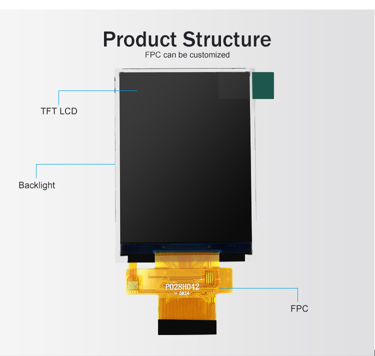 Polcd MCU 8 Bit 2.8 Lcd Modül 57.6Mm Dokunmatik Ekran Görüntü Modülü 12 0'CLOCK