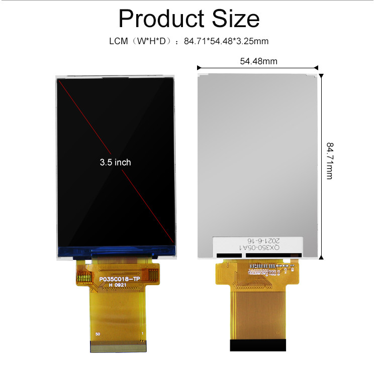 3.5 inç LCD Panel Modülü 320x480 Rgb Spi Arayüzü Tam Renkli Tft Lcm Ekran Polcd