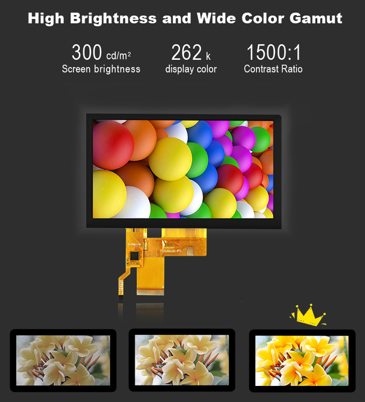 800x480 çözünürlüklü LCD Tft Ekran Paneli RGB Renkli St7262 Kapasitif Dokunmatik Panel