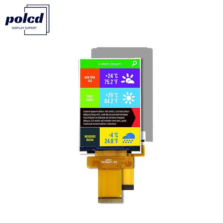 3.5 inç Endüstriyel Ekipman Tft Renkli LCD Modülü Ips Mcu Spi Arayüzü