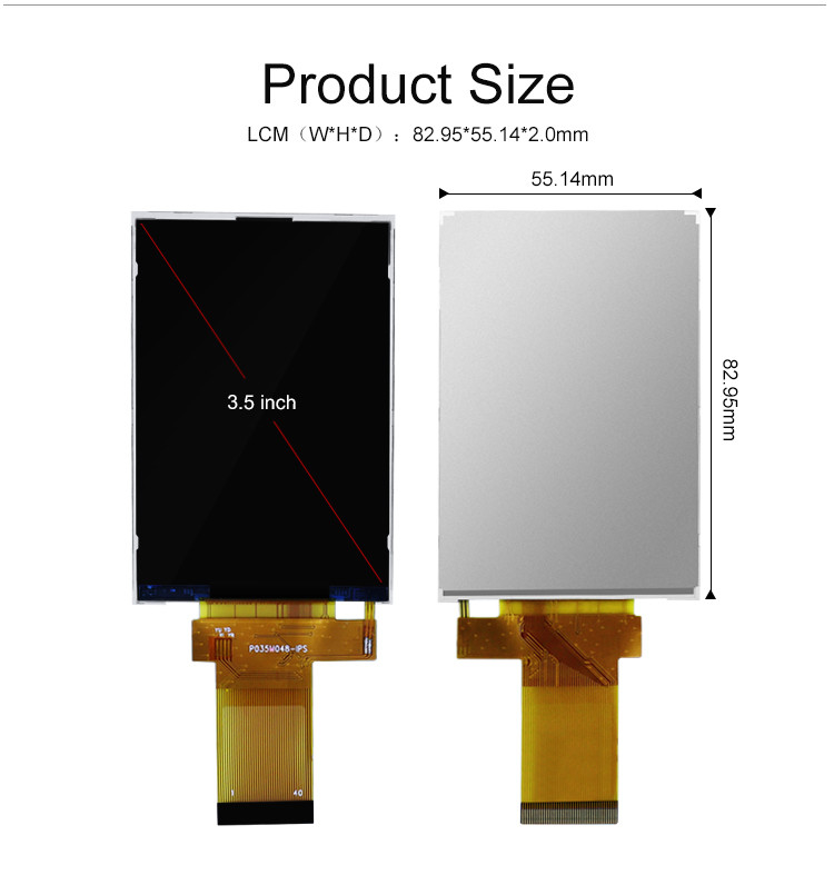 320x480 3.5 Inch Tft LCD Ekran 18 Bit Paralel Rgb Arayüzü Küçük Boyut