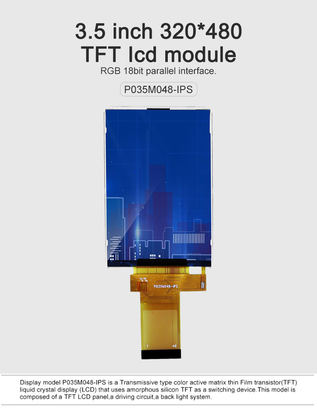 320x480 3.5 Inch Tft LCD Ekran 18 Bit Paralel Rgb Arayüzü Küçük Boyut