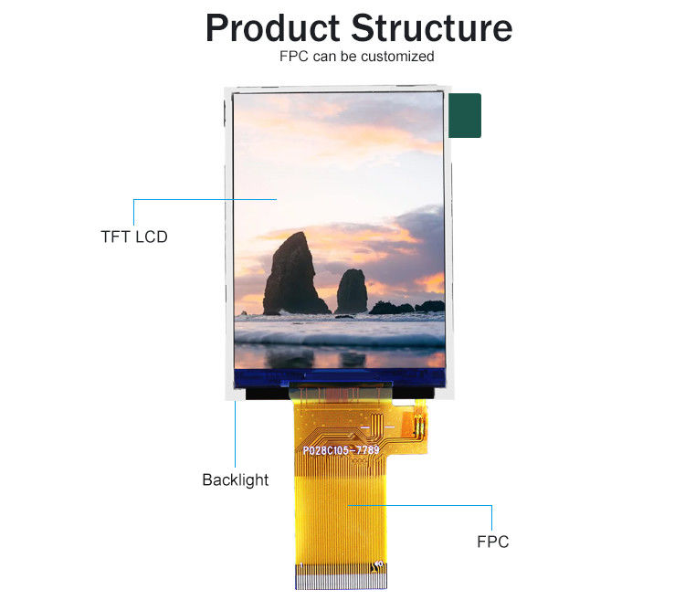 Mcu 37 Pin 2.8 Inch Touch Screen LCD Ekran Modülü Direniş Dokunuşla