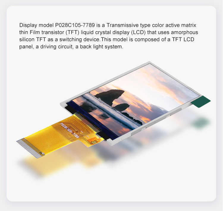 Mcu 37 Pin 2.8 Inch Touch Screen LCD Ekran Modülü Direniş Dokunuşla