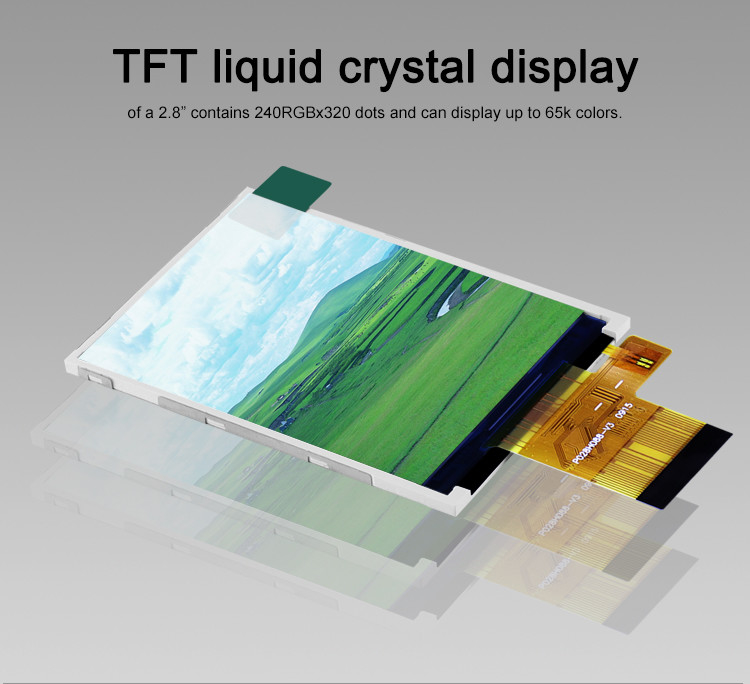 Polcd Renkler 265K 2.8 inç TFT Modülü 57.6mm Normalde Beyaz SPI arayüzü Lcd tft Modülü