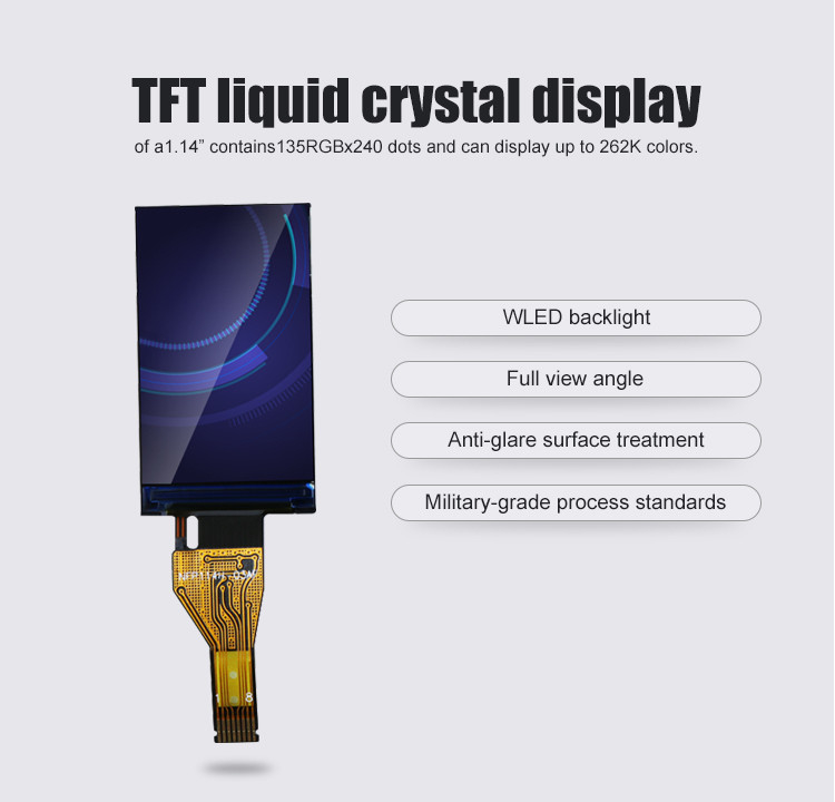 Polcd 1.14 Inch 550 nit Parlaklık IPS Ekranı St7789v 135X240 Tft Renkli Ekran
