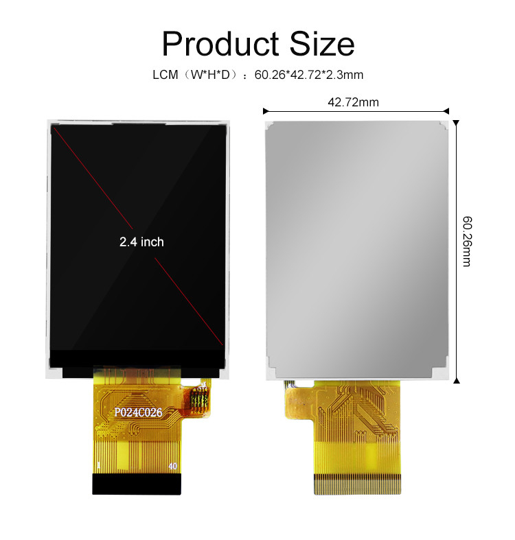 Polcd ST7789V 2.4 Inch Tft Display 12 0'CLOCK 240x320 tft LCD Panel Ekranı