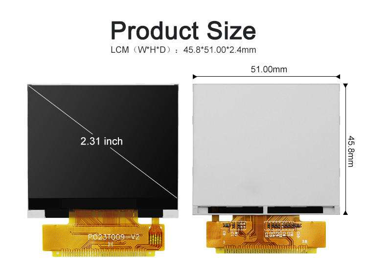 Polcd 2.31 Inch 320x240 Çözüm 8080 MCU arayüzü ILI9342C Renkli LCD Ekran Modülü