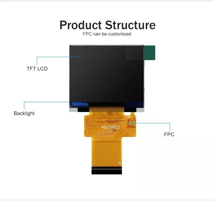 Polcd Siyah 320*240 RGB TFT Ekranı 18 Bit Yüksek Parlaklık 2.31 inçlik LCD Panel