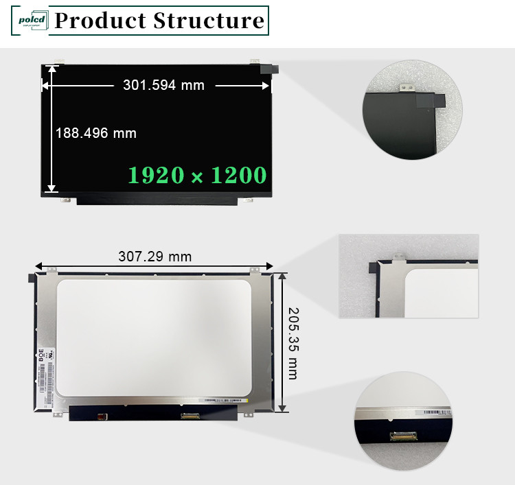 14 inç dizüstü bilgisayar ekranı NV140WUM-N44 1920*1200 Çözüm 30 pin Arkaplan 300 nit IPS Panel LCD modülü ekranı