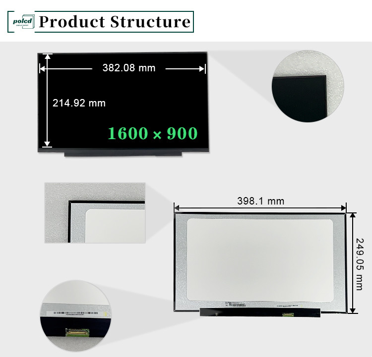 17.3 Inç Orijinal NT173WDM-N23 1600x900 Laptop için Emit edici eDP 60Hz 30 Pins Değiştirme LCD Ekran Paneli