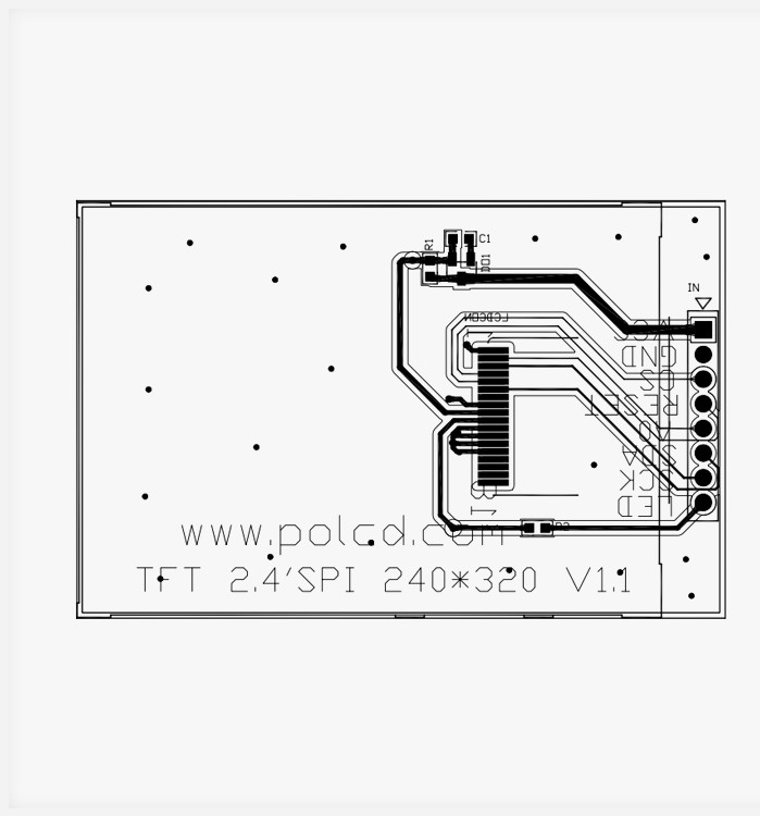 Polcd RoHS Renkli 262K Lcd Tft 2.4 İnç ST7789V2 Tft Dokunmatik Panel