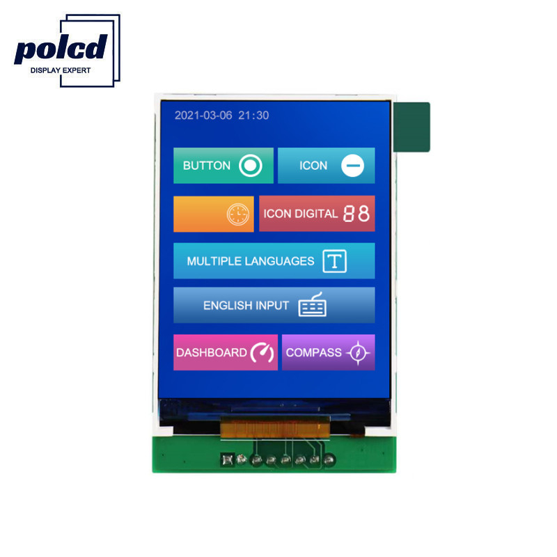 Polcd RoHS Renkli 262K Lcd Tft 2.4 İnç ST7789V2 Tft Dokunmatik Panel