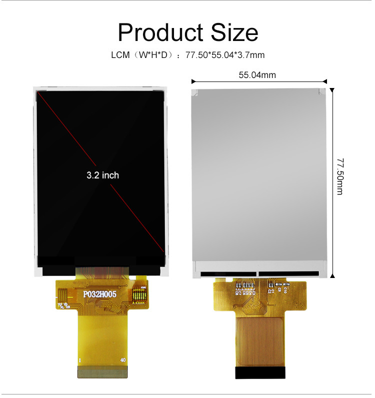 Polcd 12 0'CLOCK 3.2 İnç Tft Lcd ILI9341V TFT LCD Modül 240X320