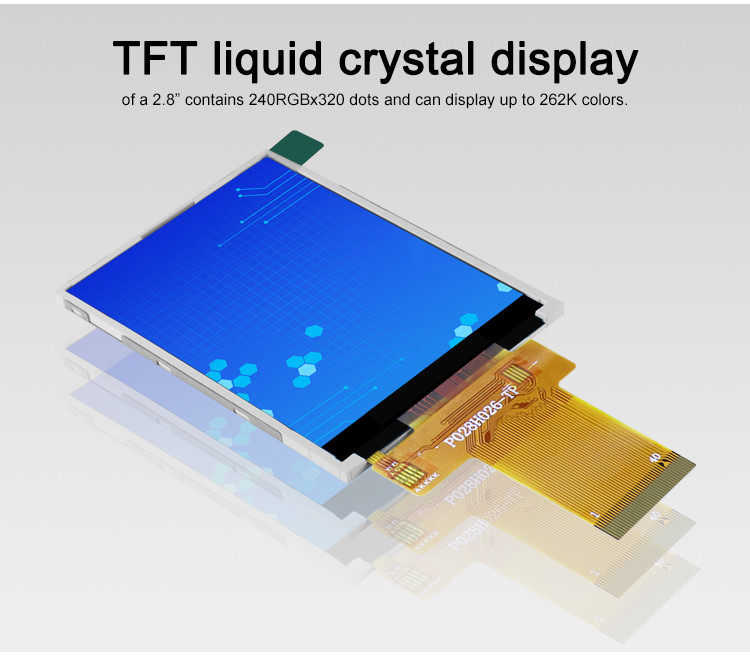 Polcd ILI9341V Yüksek Parlaklık TFT Ekran 16 Bit 2.8 İnç Ahududu Pi Ekranı
