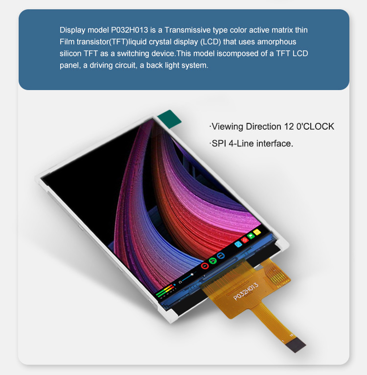 Polcd ST7789V 3,2 İnç Tft Lcd Renkli 262K TFT LCD Ekran 48,6mm 12 0'SAAT