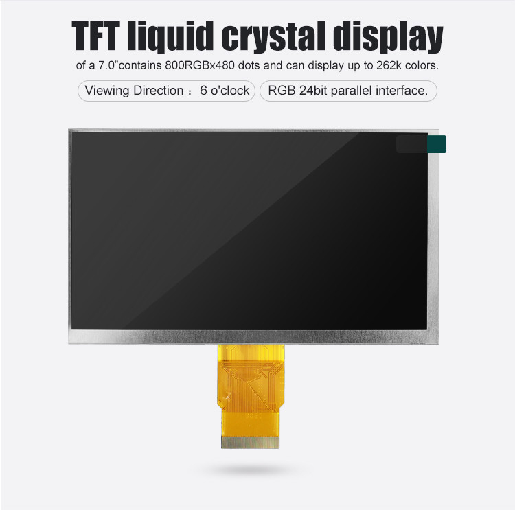 Polcd 7 inç Tft Modülü 800X480 Yüksek Parlaklık IPS Ekranı RGB Arayüz Kapasitif Dokunmatik Panel 7 