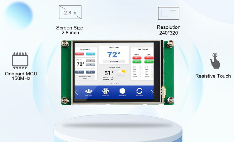 Polcd 2.8 Inch TFT LCD Ekran Modülü 240x320 Endüstriyel Seriyel Port HMI Ekranı