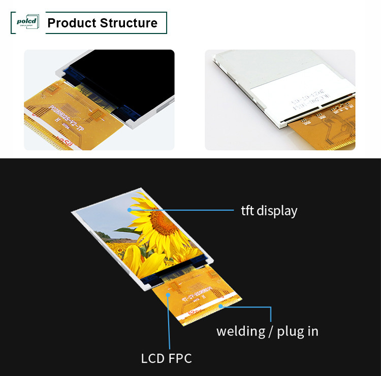 Polcd 300 Parlaklık 240X320 2.8 İnç Lcd Tft Ekran ILI9341V Tıbbi LCD Ekran