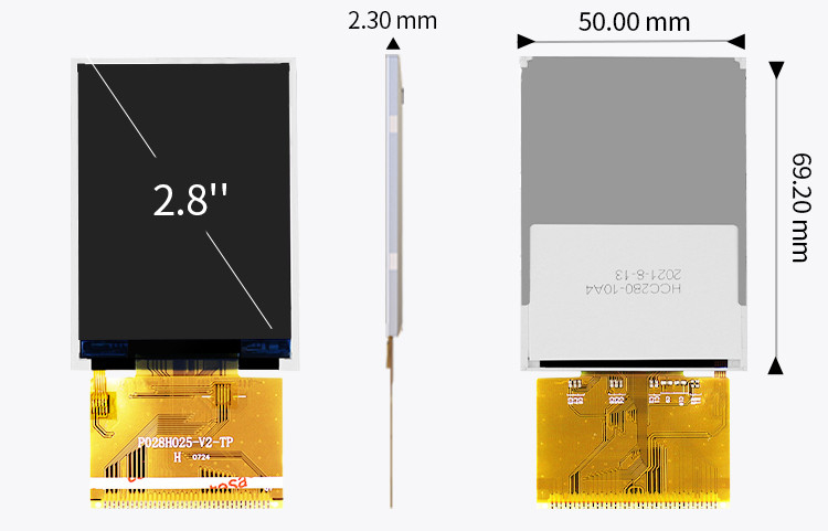 Polcd 300 Parlaklık 240X320 2.8 İnç Lcd Tft Ekran ILI9341V Tıbbi LCD Ekran