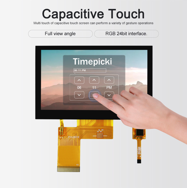 Polcd ST7262E43 4.3 İnç Tft Lcd Ekran 280 Nit LCD Dokunmatik Panel 800X480