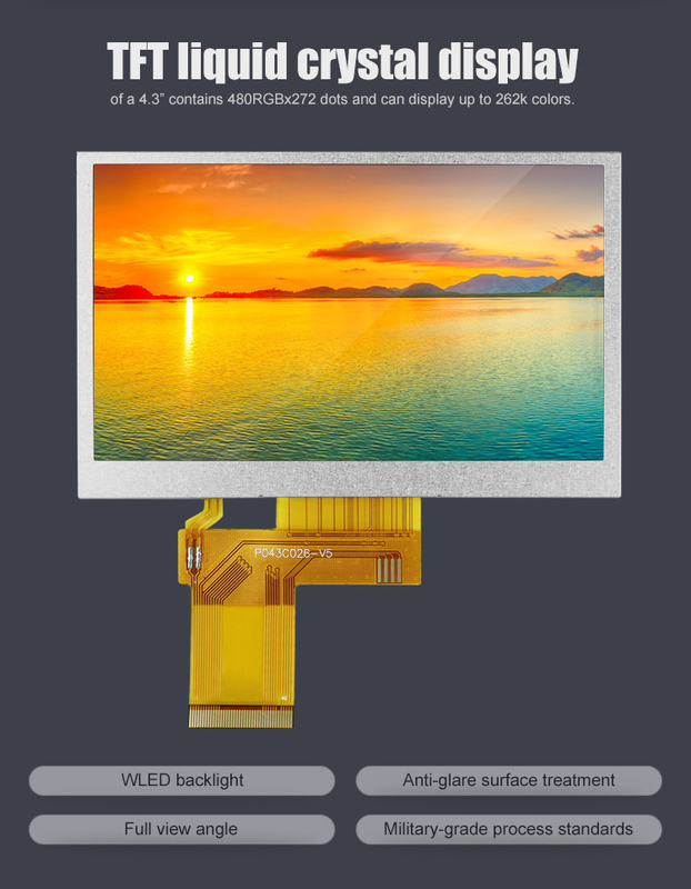 Polcd Özel 4.3 Inch 480*272 RGB 8 bit ILI6485 Renk 40pin 4.3' TFT LCD Modülü