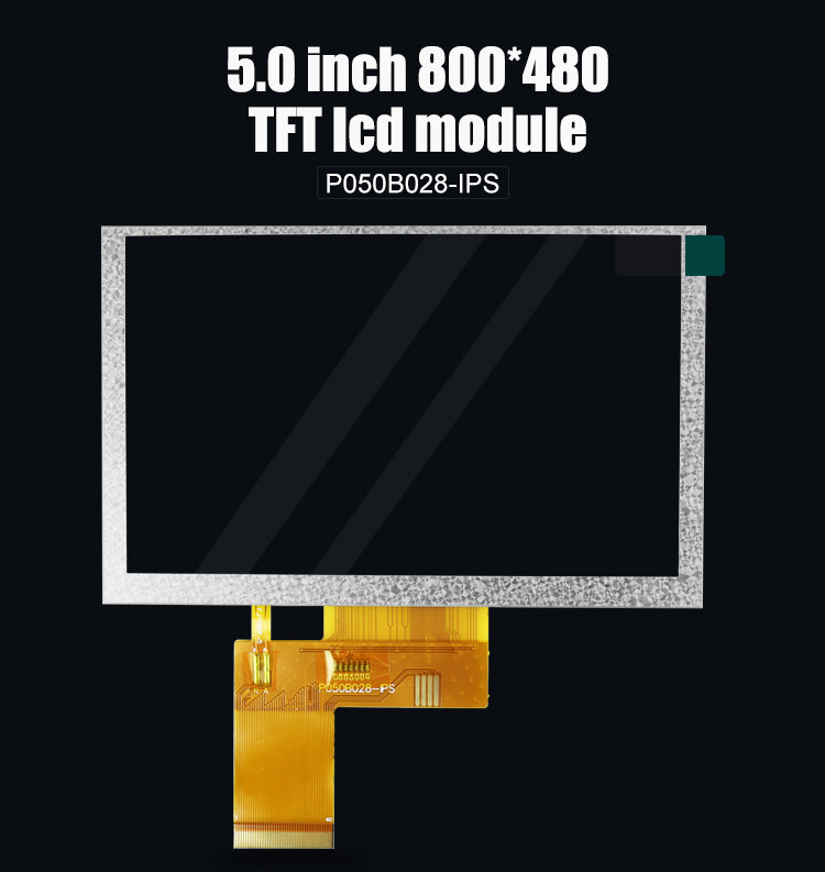 Polcd 5 Inch TFT Ekranı 800x480 RGB 24 Bit Arayüzü IPS Tam Görünüm Köşesi Yüksek Kontrastlı LCD Modülü