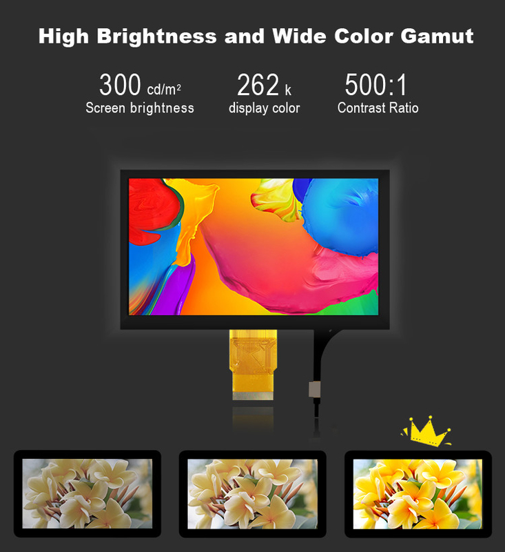 Polcd 7 inç Orta Boyutlu LCD Modülü 800*480 Yüksek Parlaklık Kapasitatif Dokunmatik TFT Ekranı