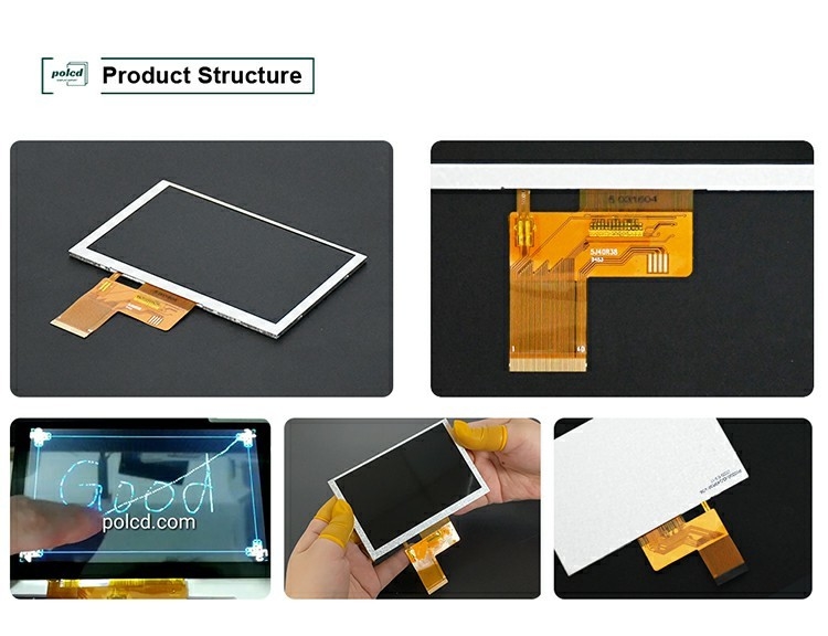 Polcd 5 Inch TFT LCD 800x480 500nits Parlaklık RGB 24 bit Arayüz IPS Ekran Modülü