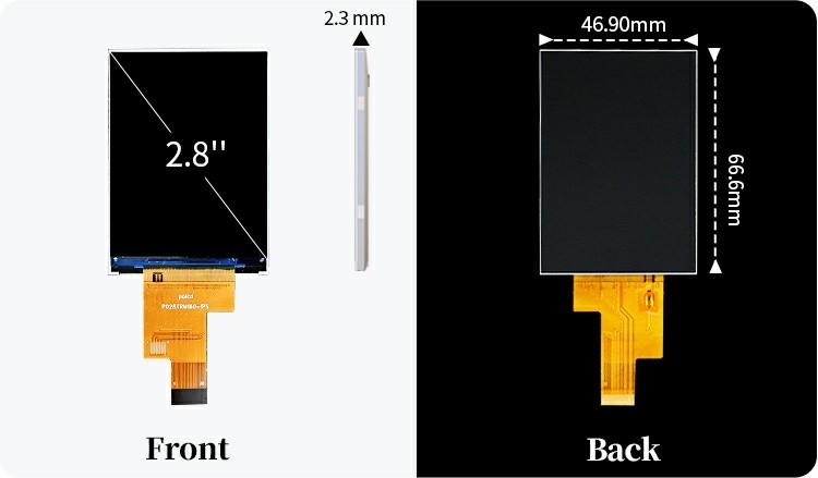 Polcd 2.8 Inch 480x640 çözünürlük IPS Cam LCM LCD Modülü MIPI Arayüzü TFT Ekranı