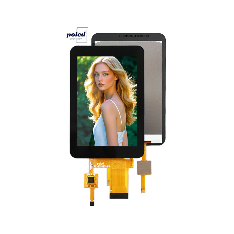 Polcd Yüksek Kontrast oranı 3.5 Inch LCD Ekran Yüksek Parlaklık 320x480 Kapasitatif Dokunmatik Panel Tft LCD Ekran
