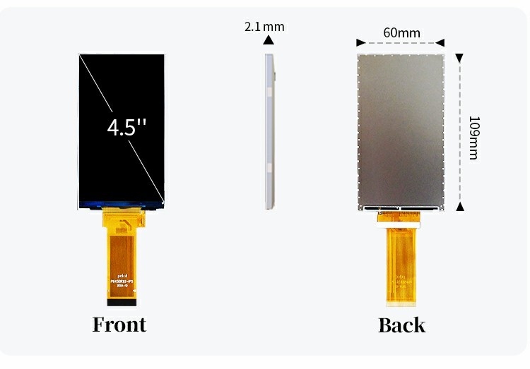 Polcd Rgb Arayüzü 4.5 Inç Renkli Ekran Panelleri 480 * 854 Çözüm 40pin GC9503V Ic TFT LCD Modülü