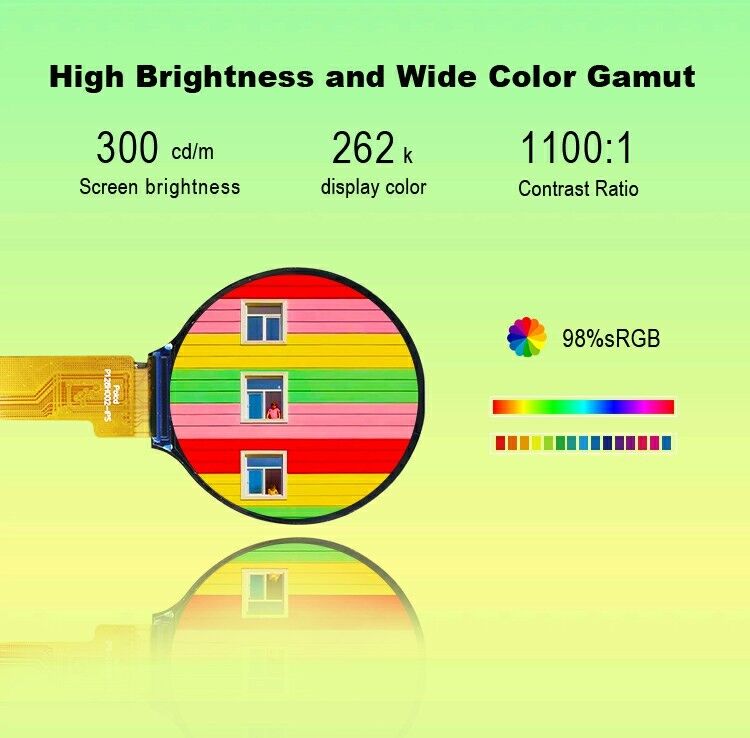 Polcd 1.28 Inch IPS Dairesel LCD Ekranı 240xRGBx240 Çözünürlük Akıllı Saatler için Özel TFT LCD Modülü