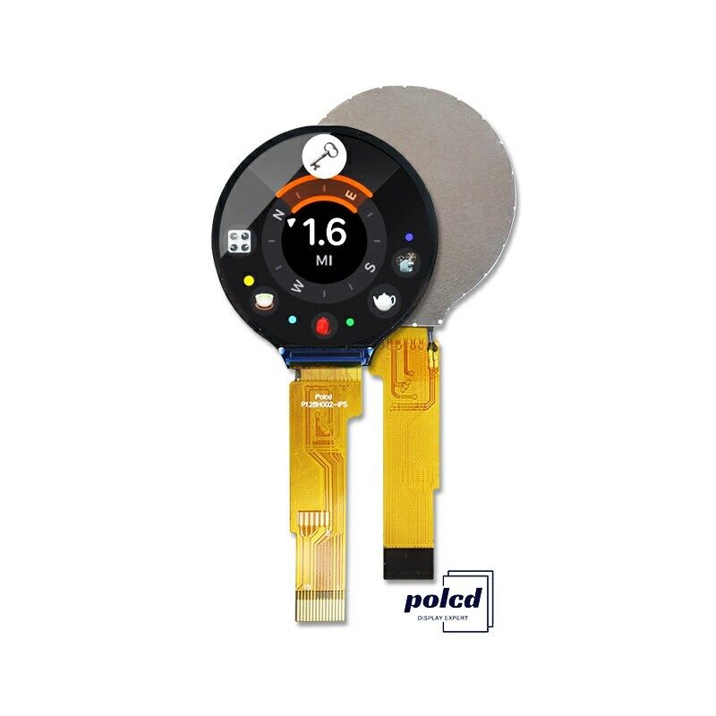Polcd 1.28 Inch IPS Dairesel LCD Ekranı 240xRGBx240 Çözünürlük Akıllı Saatler için Özel TFT LCD Modülü