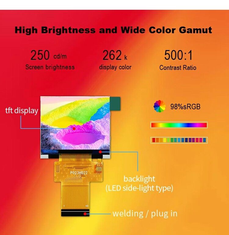 Polcd 2.31 İnç 320x240 Tft Ekran RGB 18 Bit Yüksek Parlaklıkta TFT Ekran