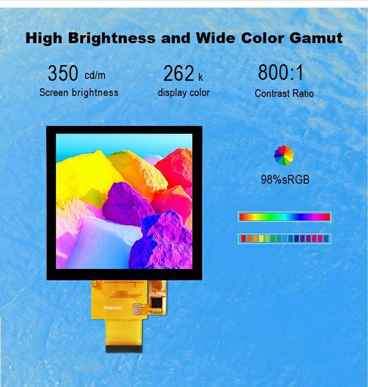 Polcd 4 inç LCD Panel 480*480 IPS LCD Ekran Yüksek Parlaklık RGB Arayüzü TFT LCD Modülü