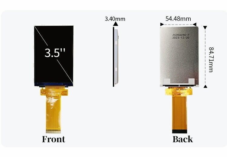 Polcd 3.5 Inch QVGA LCD Ekranı 320x480 çözünürlüklü MCU SPI Arabirim Dokunmatik Panel 3.5 