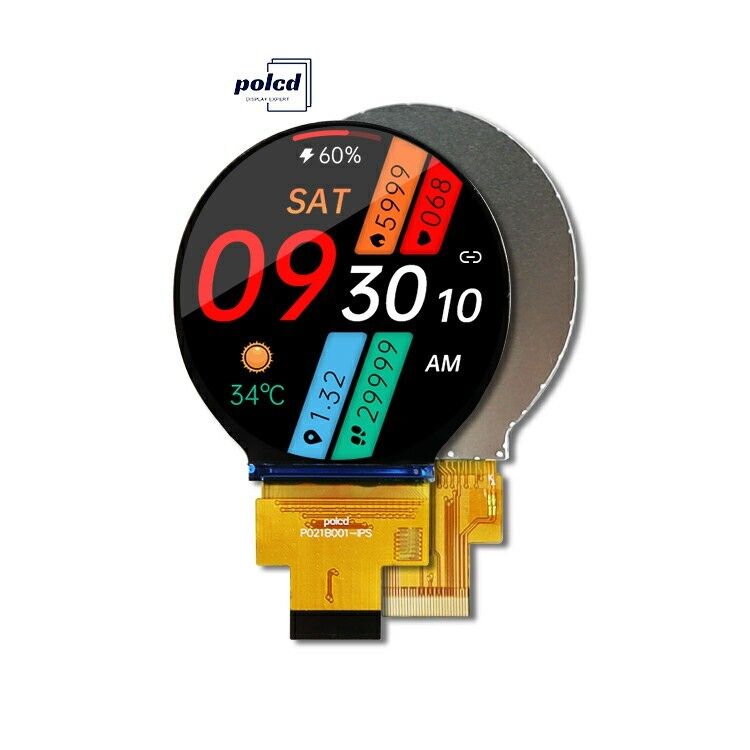 Polcd 2.1 inç IPS Küçük Yuvarlak LCD 480*480 Mipi arayüzü ST7701S Daire Yuvarlak TFT Ekran Modülü