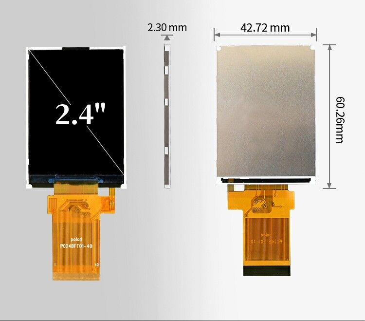 Polcd 2.4 inç LCM Modülü Transflektif SPI MCU kaynak 20pin çözünürlüğü 240x320 TFT LCD Ekranı