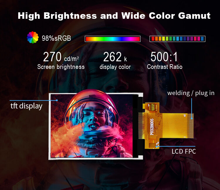 Polcd 12 O'Clock 3.2 Inch TFT Ekranı ILI9341V TFT LCD Modülü 240x320