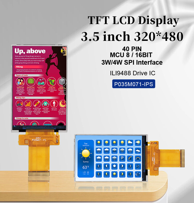 Polcd 3.5 İnç TFT Ekran MCU SPI Arayüzü Endüstriyel Ekipman IPS Ekran Tam Görüş Renkli LCD Modülü