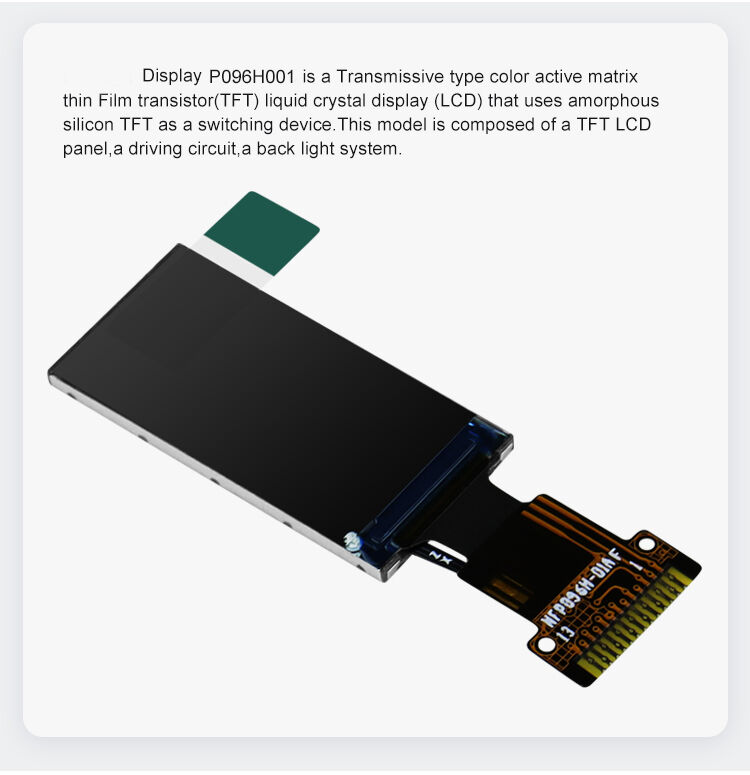 Polcd 0.96 İnç LCD Tedarikçisi 80*160 SPI Arayüzlü IPS Görüntüleme Açılı Özel FPC TFT Ekran Modülü
