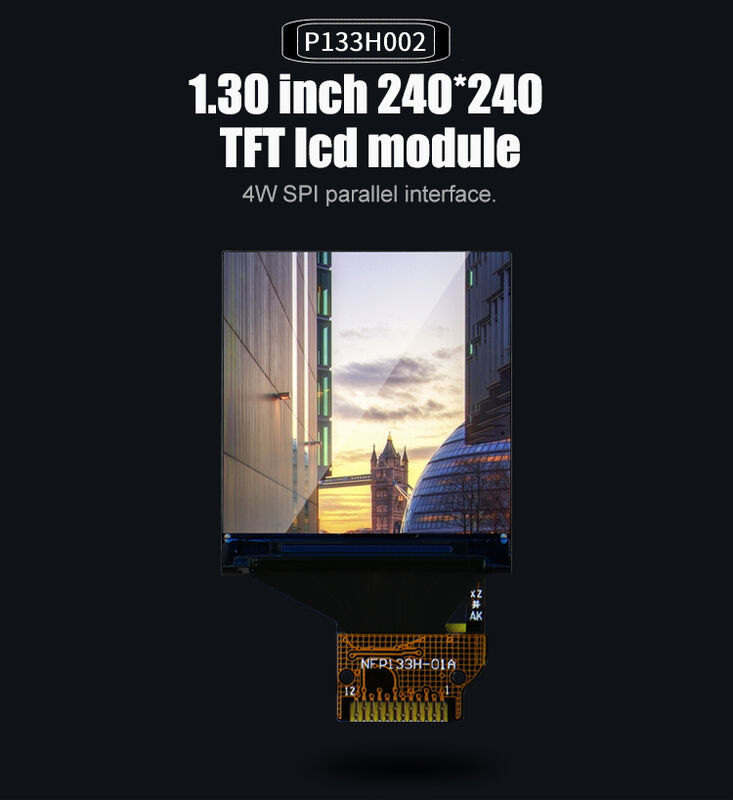 Polcd Square LCD Üretici Küçük Boyut 240*240 SPI Arayüzü IPS TFT 1.3 Inch LCD Ekran Paneli